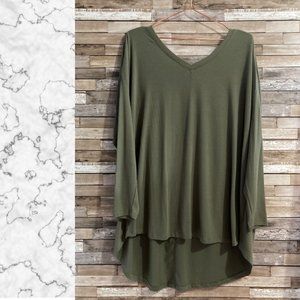 Falls Creek Oversized Olive Green Long-sleeved Tunic Size 1X